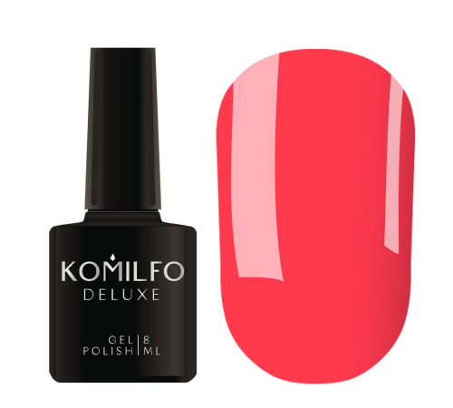 Гель-лак Komilfo DeLuxe Series №N007 кораловий неоновий, 8 мл