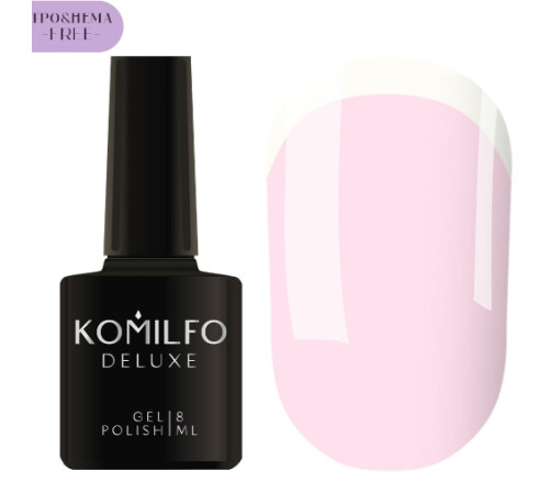 Гель-лак Komilfo French Collection №F002 HEMA/TPO free, ніжно-рожевий емаль для френча, 8 мл