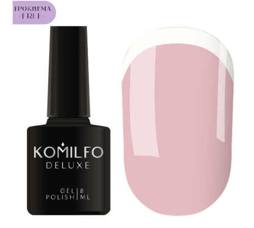 Гель-лак Komilfo French Collection №F004 HEMA/TPO Free, перлинно-рожевий емаль для френча, 8 мл