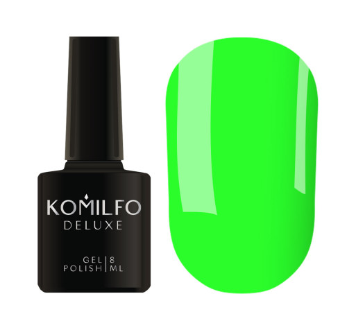 Гель-лак Komilfo Kaleidoscopic collection K001 салатовий неоновий, 8 мл