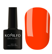 Гель-лак Komilfo Kaleidoscopic collection K006 морквяно-червоний неоновий, 8 мл