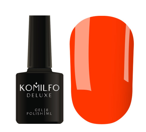 Гель-лак Komilfo Kaleidoscopic collection K006 морквяно-червоний неоновий, 8 мл