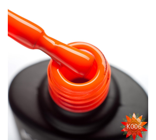 Гель-лак Komilfo Kaleidoscopic collection K006 морквяно-червоний неоновий, 8 мл