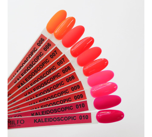 Гель-лак Komilfo Kaleidoscopic collection K006 морквяно-червоний неоновий, 8 мл
