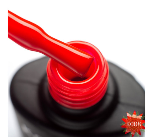Гель-лак Komilfo Kaleidoscopic collection K008 яркий червоний неоновий, 8 мл