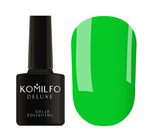 Гель-лак Komilfo Kaleidoscopic collection K018 яскраво-салатовий  неоновий, 8 мл