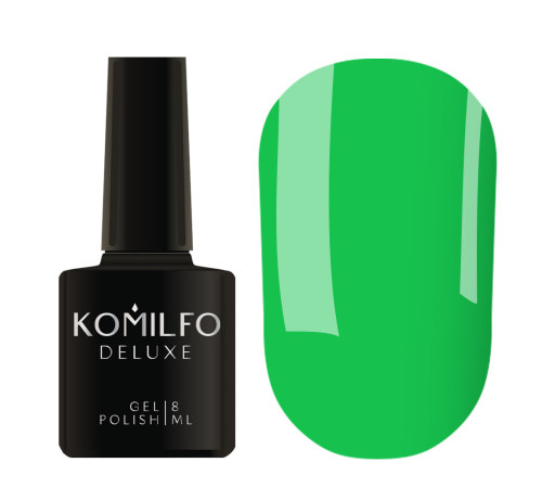 Гель-лак Komilfo Kaleidoscopic collection K019 соковитий зелений  неоновий, 8 мл