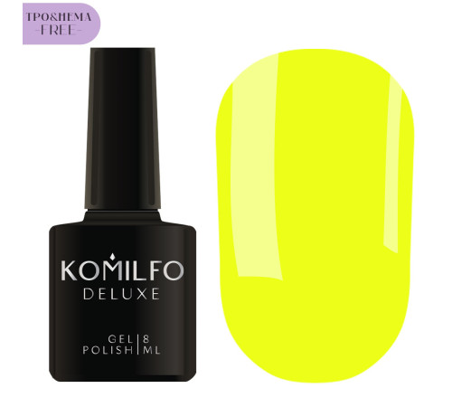 Gel polish Komilfo NEON Collection №N006 HEMA/TPO free, neon yellow, 8 ml