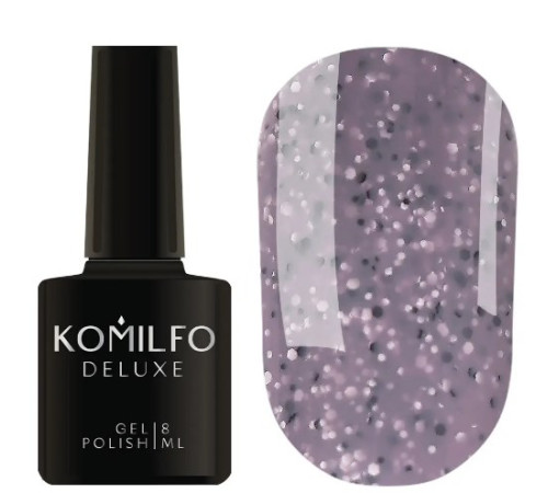 Гель-лак Komilfo Stone Collection ST001 сірий з крихтою, 8 мл