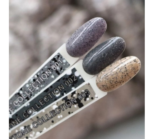 Гель-лак Komilfo Stone Collection ST001 сірий з крихтою, 8 мл
