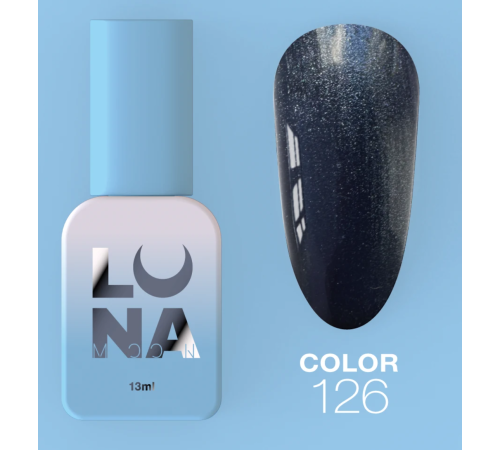 Гель-лак Luna Color №126 сірий з мікроблиском, 13 мл