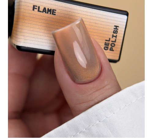 Гель-лак для нігтів BIBLIOTEKA Cat Eye №11 Flame, котяче око, мідно-оранжевий, 10 мл