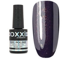 Oxxi gel polish No. 045, dark purple with gold microglitter, 10 ml