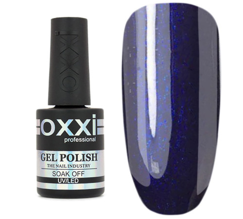 Гель-лак Oxxi №054, темный фиолетовый с голубым микроблеском, 10 мл