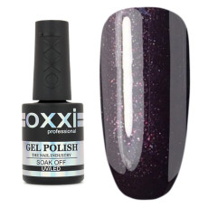 Oxxi gel polish No. 078, dark brown with micro-glitter, 10 ml