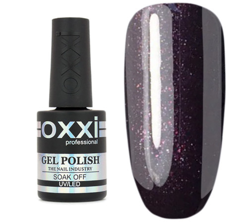 Oxxi gel polish No. 078, dark brown with micro-glitter, 10 ml
