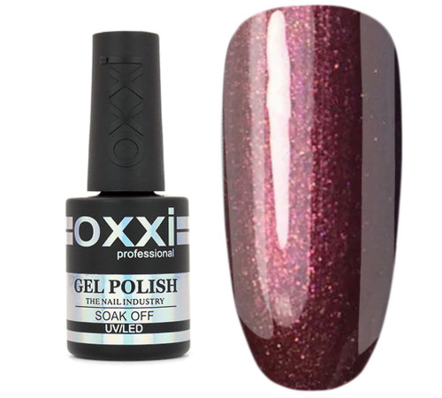 Oxxi gel polish No. 085, red-brown with microglitter, 10 ml