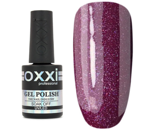 Oxxi gel polish No. 091, berry with micro-shine, 10 ml