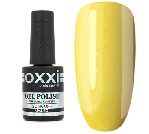 Oxxi gel polish No. 093, yellow with subtle sparkles, 10 ml