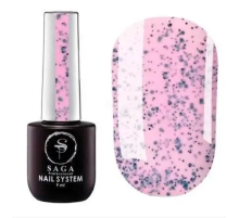 Gel polish SAGA Black Snow No. 04 lavender with crumbs, 9 ml