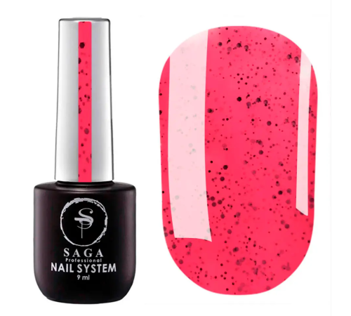 Гель-лак SAGA Black Snow №06 лососевий з крихтами, 9 мл