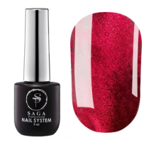 Гель-лак Saga Cat Eye Котяче Око Cherry вишневий 10 мл