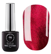Гель-лак Saga Cat Eye Котяче Око Cherry вишневий 10 мл
