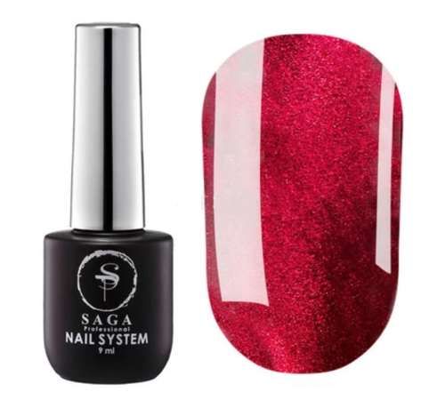 Гель-лак Saga Cat Eye Котяче Око Cherry вишневий 10 мл
