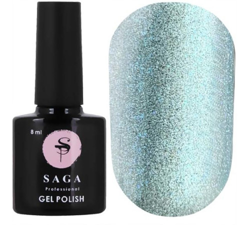 Гель-лак Saga Cat Eye №06 Котяче Око блакитний, 10 мл