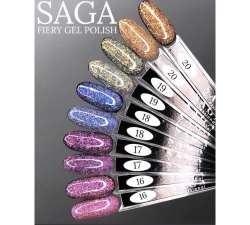 Гель-лак SAGA Fiery №16 світловідбиваючий, 10 мл
