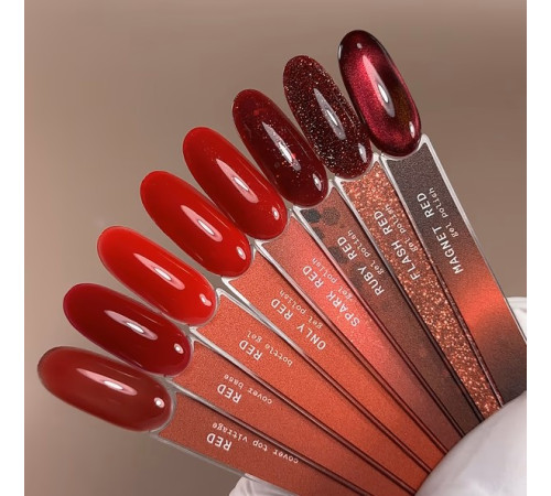 Гель-лак для нігтів BIBLIOTEKA Cat Eye Gel Polish Magnet Red, котяче око, червоний, 10 мл