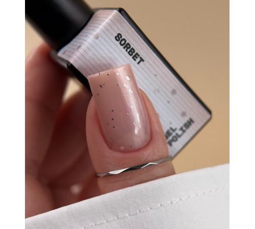 Гель-лак для нігтів BIBLIOTEKA Cat Eye №20 Sorbet, котяче око, пудровий рожевий, 10 мл