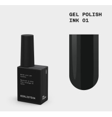 Гель-лак для нігтів BIBLIOTEKA №001 Ink, чорний, 10 мл