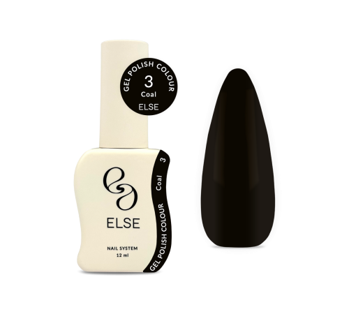 Гель-лак для нігтів Else Colour №003 Coal, чорний, 12 мл