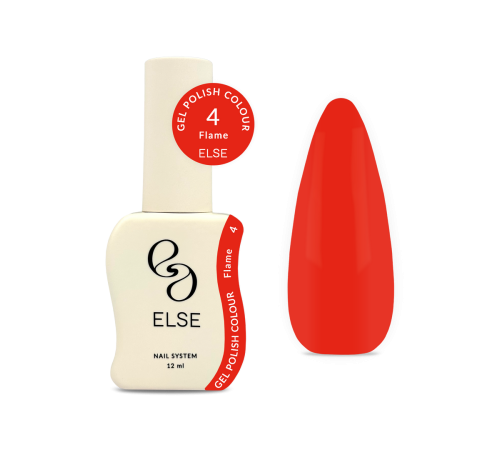 Гель-лак для нігтів Else Colour №004 Flame, класичний червоний, 12 мл