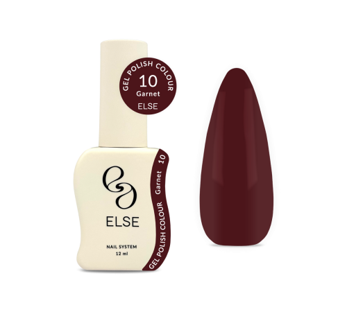 Гель-лак для нігтів Else Colour №010 Garnet, гранатовий, 12 мл