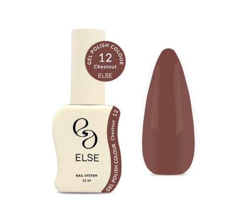 Гель-лак для нігтів Else Colour №012 Chestnut, каштановий, 12 мл