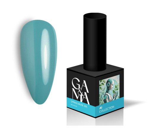 Гель-лак для нігтів GaMa Al collection №205 Spring Muse, темна бірюза, 10 мл