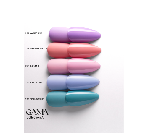 Гель-лак для нігтів GaMa Al collection №208 Serenity Touch, персиковий, 10 мл