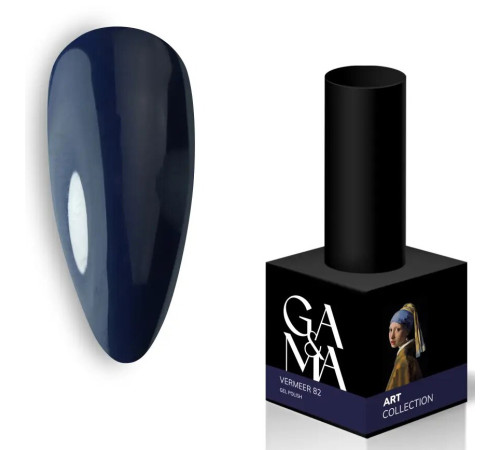 Гель-лак для нігтів GaMa Art collection №082 Vermeer темний синій, 10 мл