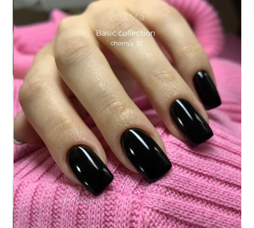 Гель-лак для нігтів GaMa Basic collection №001 чорний, 15 мл