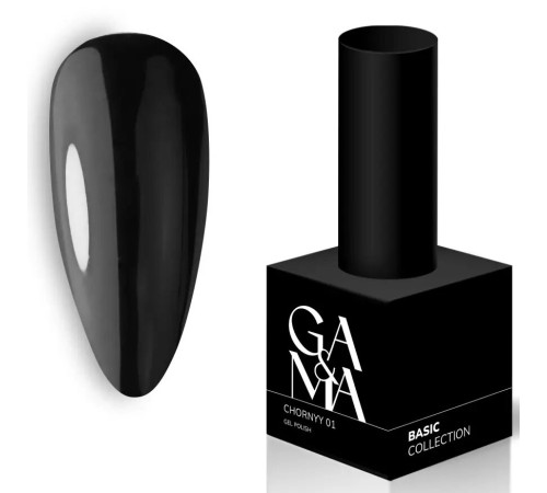 Гель-лак для нігтів GaMa Basic collection №001 чорний, 15 мл