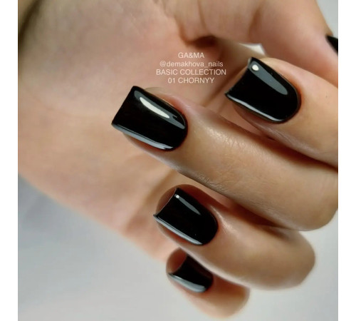 Гель-лак для нігтів GaMa Basic collection №001 чорний, 15 мл