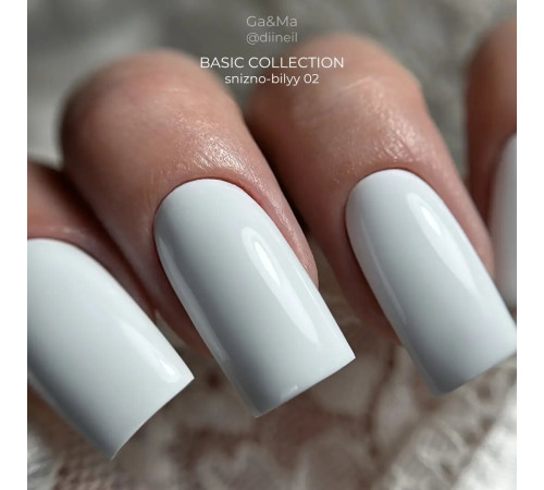 Гель-лак для нігтів GaMa Basic collection №002 холодний білий, 15 мл