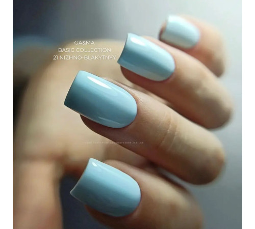 Гель-лак для нігтів GaMa Basic collection №021 ніжно-блакитний, 10 мл
