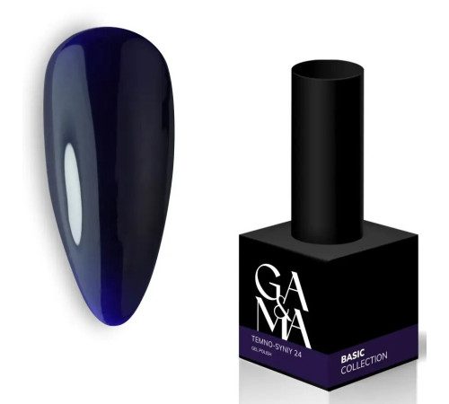 Гель-лак для нігтів GaMa Basic collection №024, темно-синій, 10 мл