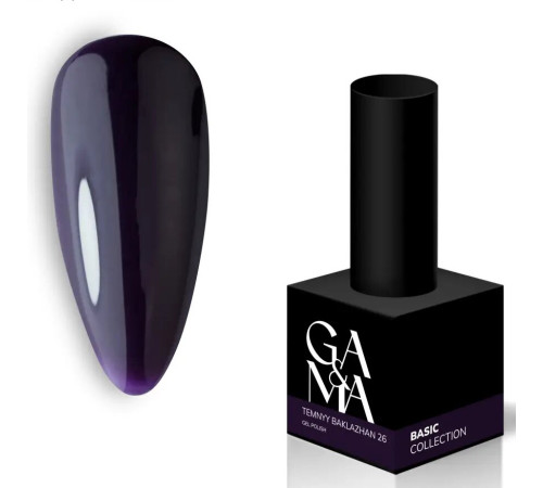 Гель-лак для нігтів GaMa Basic collection №026, темний баклажан, 10 мл