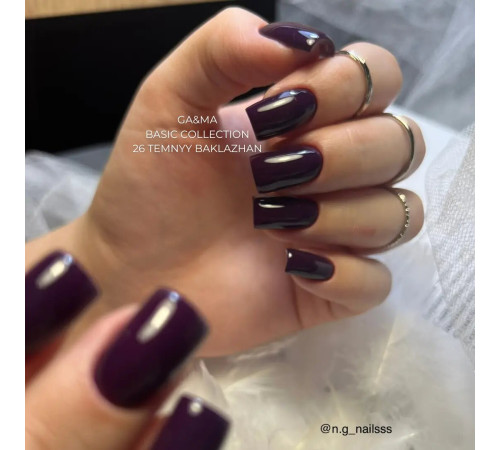 Гель-лак для нігтів GaMa Basic collection №026, темний баклажан, 10 мл