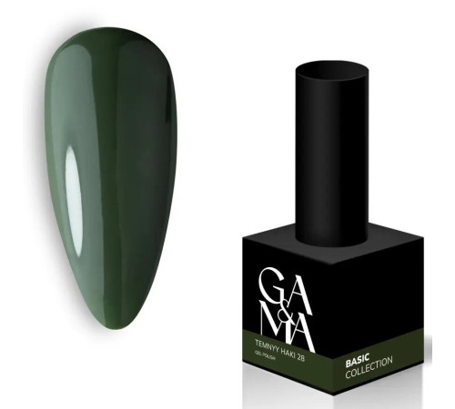 Гель-лак для нігтів GaMa Basic collection №028, темний хакі, 10 мл