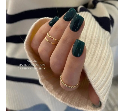 Гель-лак для нігтів GaMa Basic collection №029, темний зелений, 10 мл